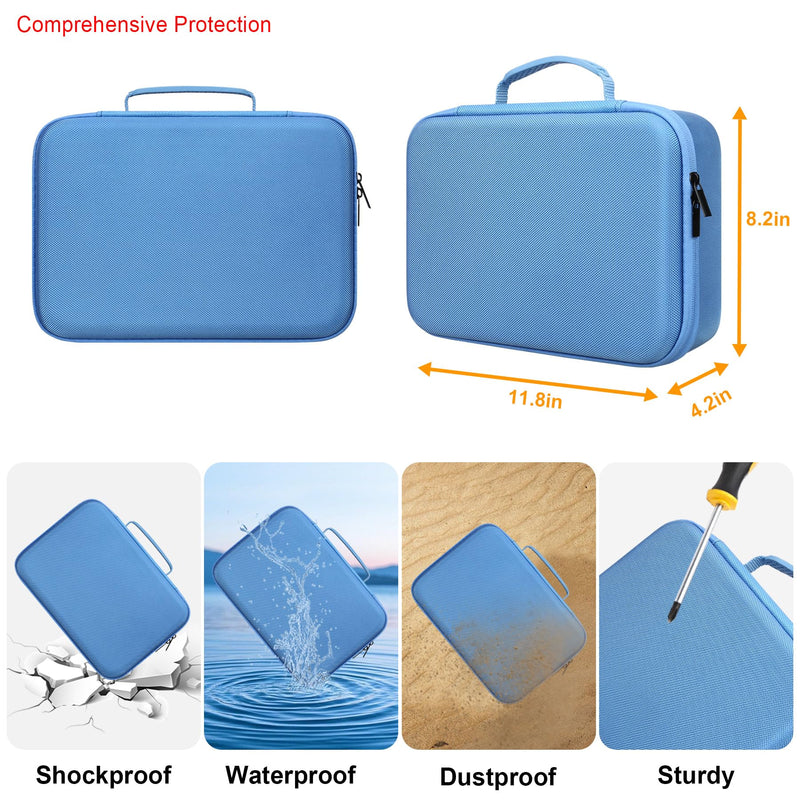 [Australia - AusPower] - Elonbo Hard Case for Smart Digital Nebulizer Machine/Compression Nebulizer for Breathing Treatment, Portable Home Atomizer Travel Bag, Desktop Asthma Inhaler/Spacer Masks Storage Holder, Blue 