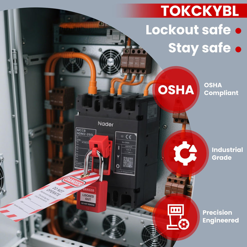 [Australia - AusPower] - Circuit Breaker Lockout Device, 12 Pack - OSHA Compliant, Clamp-On Design for Single Pole Breakers, Premium Grade, Medium (120/277V) 12pcs Medium (120/277 Volt) 