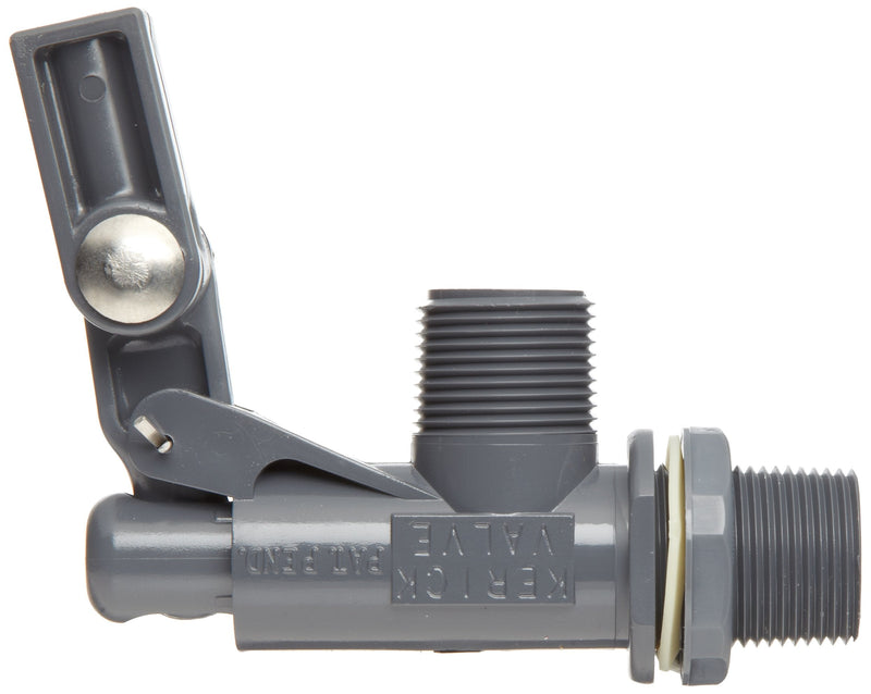 Kerick Valve PT75LS PVC Float Valve, Tank Mount, 16.5 gpm at 60 psi, 3/4" NPT Male