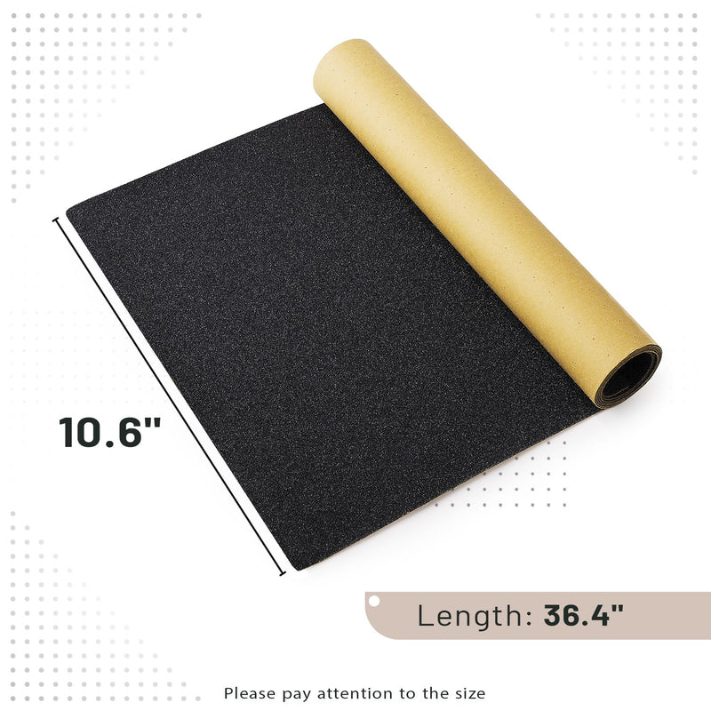 Mr. Pen- Black Skateboard Grip Tape, 10.6"x36.4", Tear-Proof, Waterproof Scooter Grip Tape, Longboard Griptape, Sandpaper for Roller Board, Stairs, Pedal Wheelchair, Steps 10"x36"