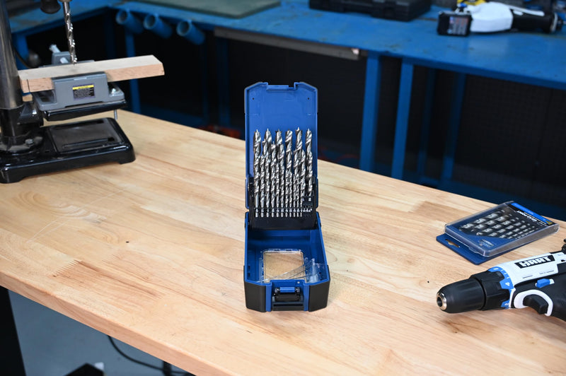 Century Drill & Tool, 37280, 25 PC Set,HSS Brad Point,Drill Bit, Wood Boring Tools 25-Piece Set
