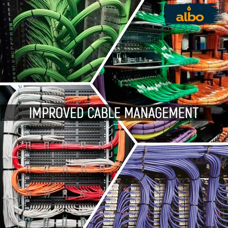 [Australia - AusPower] - ALBO Black Zip Ties Assorted Sizes 400 Pack Plastic Cable Ties 6+8+10+12 inch Wire Tie UV Resistant Nylon Tie Wraps Assorted Sizes Black Assorted Sizes 400 Pack 
