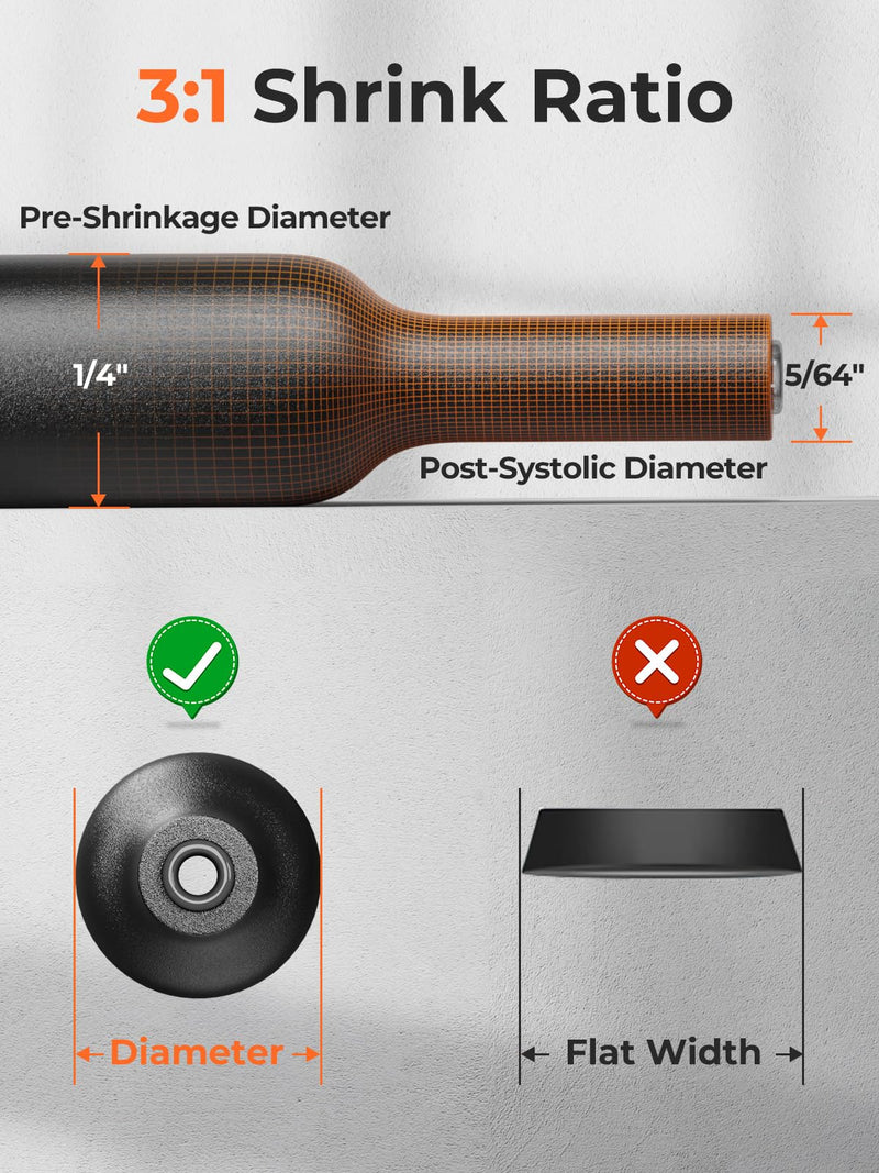 [Australia - AusPower] - 3/4" Heat Shrink Tubing-3:1 Ratio Adhesive Lined-Marine Grade Heat Shrink Tube-Wire Waterproof Industrial Large Heat Shrink Tubing-Black-13.2FT 1 3/4"(19.1mm)-13.2ft 