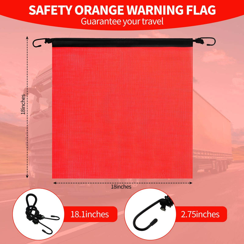 [Australia - AusPower] - Tatuo 2 Pcs 18 x 18 Inch Hook Safety Warning Flag Mesh Safety Flag Warning Sign with Vinyl Welt and Bungee Cord for Truck and Pedestrian Crossings(Deep Red) Deep Red 