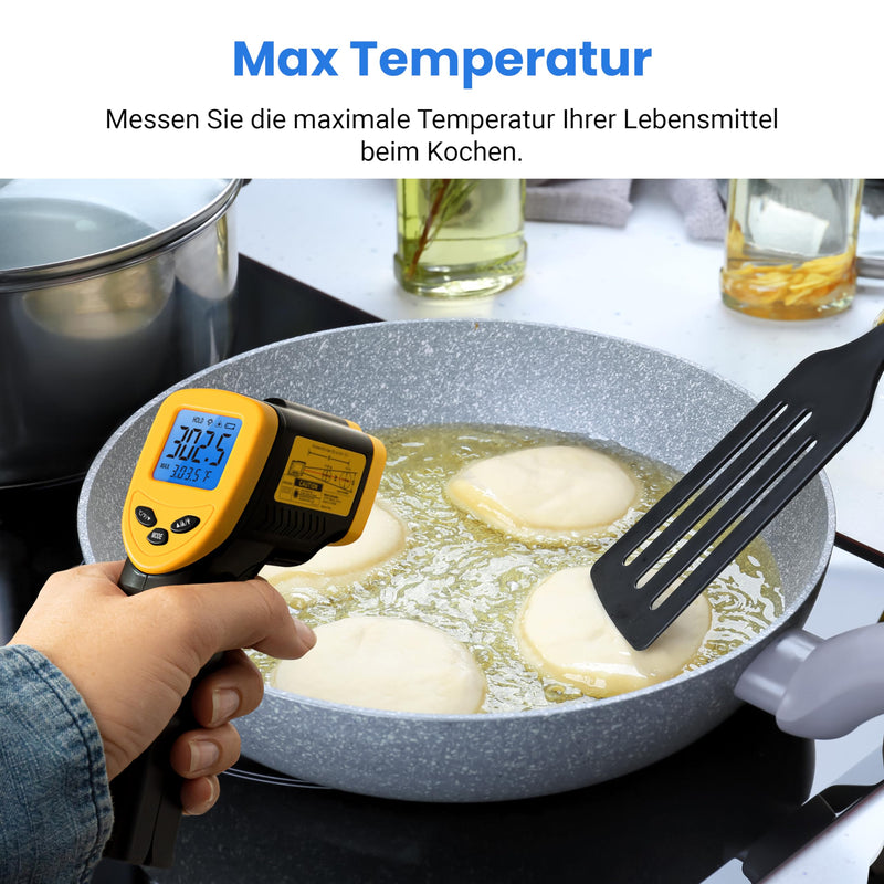 Etekcity Infrared Thermometer -50 ~ +610 °C, IR Pyrometer Temperature Meter | Digital IR Pyrometer Temperature Meter, LCD Lighting (Not for People) for Cooking/Pizza Oven/Freezer/Industry -50 ~ +610°C