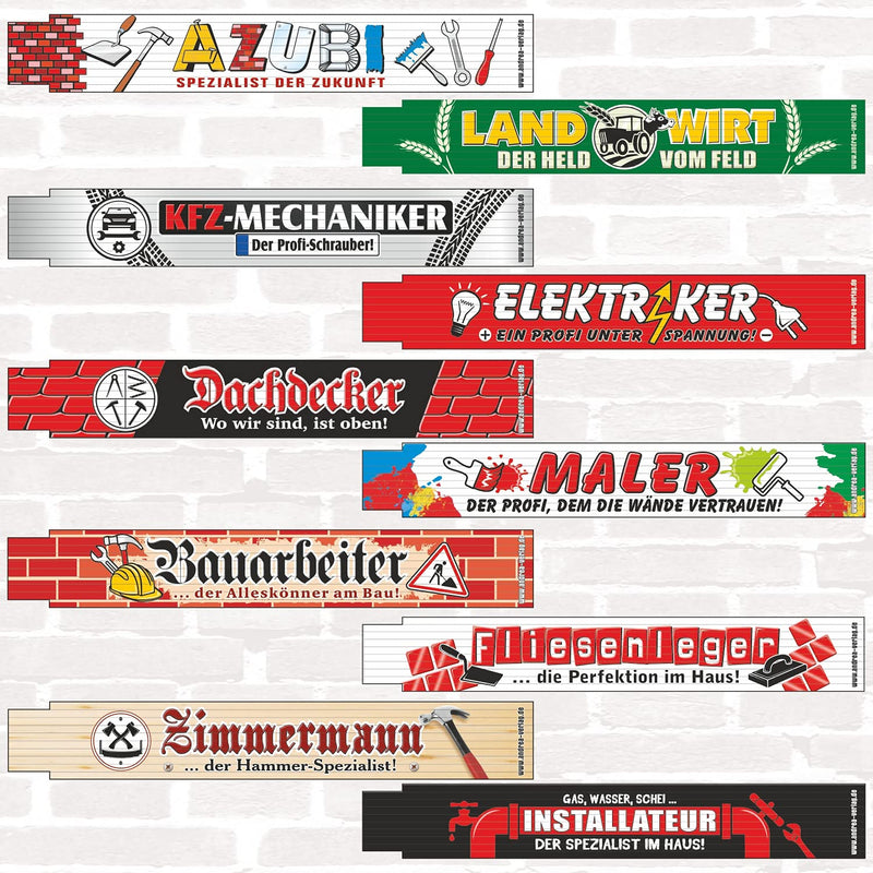 [Australia - AusPower] - 2 Metre Ruler with Inscription | Saying - Azubi, Specialist of the Future - 2 m Folding Rule Gift for Men Craftsmen DIY Birthday Wood Trainee, Specialist of the Future 