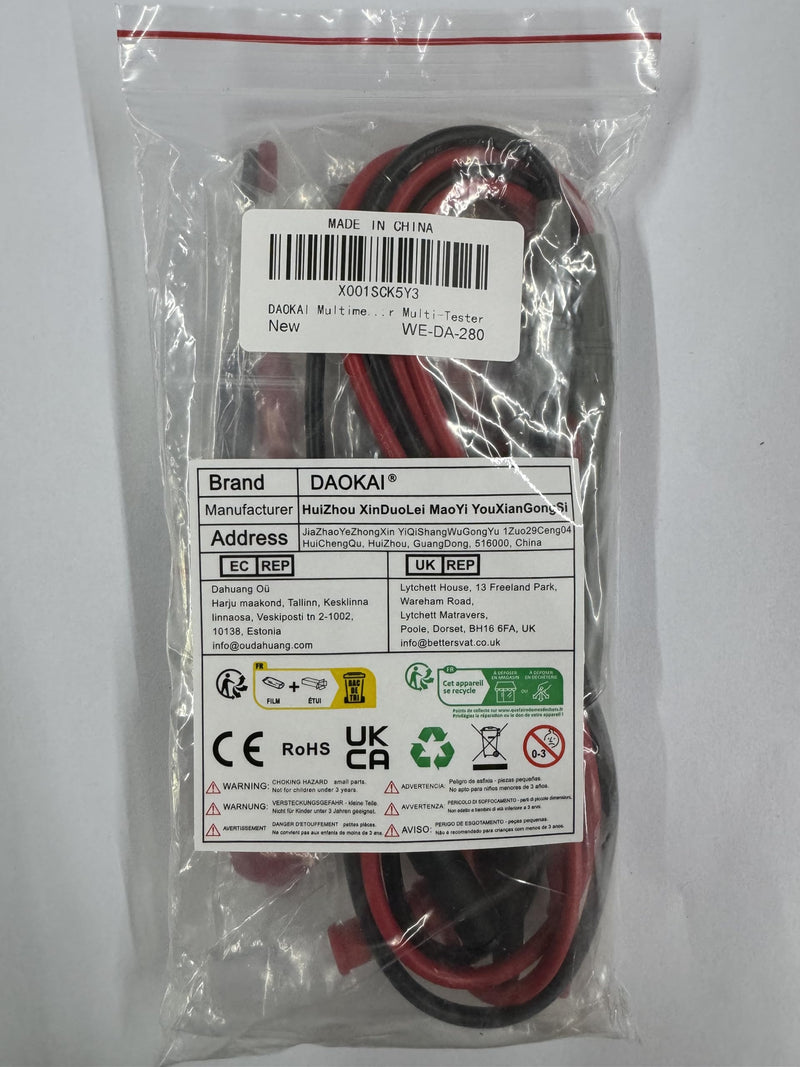 [Australia - AusPower] - Multimeter Probe Test Lead,1000V 20A Meter Tester Needle Point Accurate Readings & Clips Clamp Cable Wire Test & Test Hook Clip,for Multi Testers 