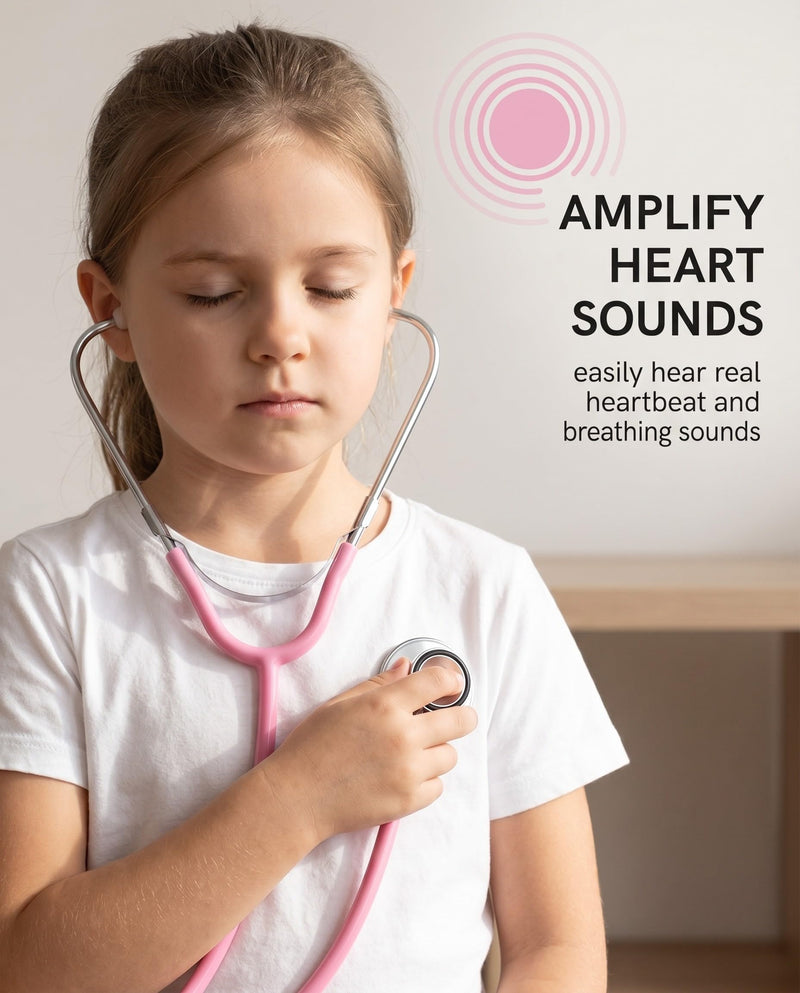 1 x stethoscope, metal stethoscope, children, stethoscope, children's stethoscope, analogue stethoscope, stethoscope made of metal, functional stethoscope