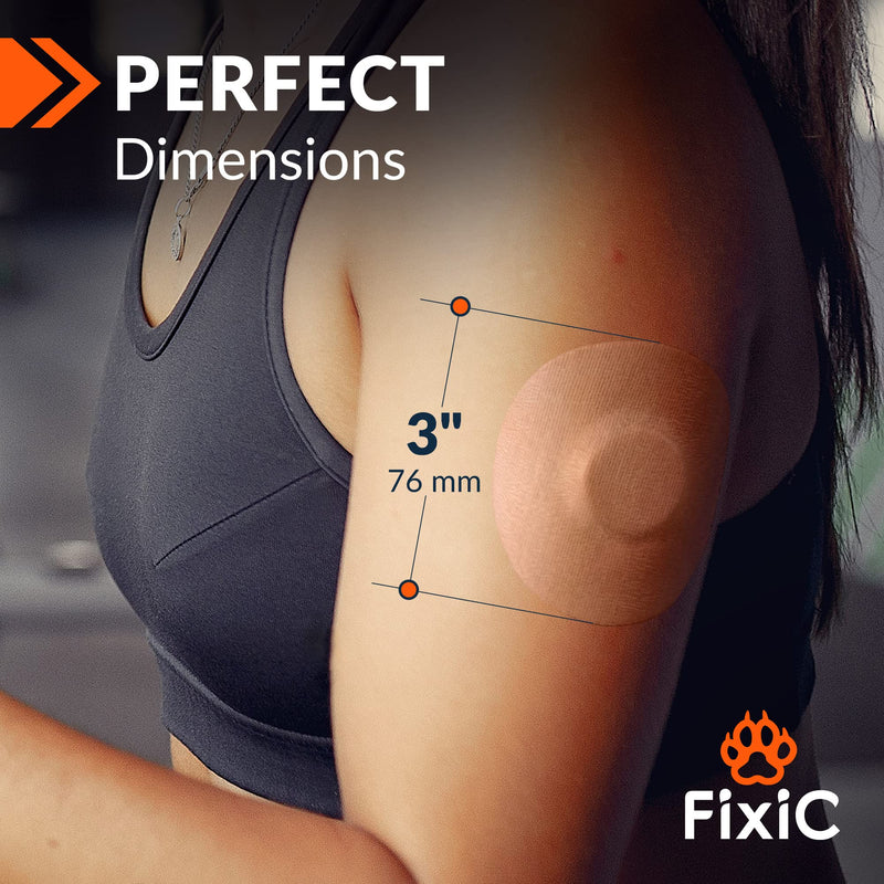 [Australia - AusPower] - Fixic Freestyle Adhesive Patch 25 PCS  Good for Libre 1, 2, 3  Enlite  Guardian  NO Glue in The Center of The Patch  Pre-Cut Back Paper  Long Fixation for Your Sensor! (Tan) Tan | All Libre 