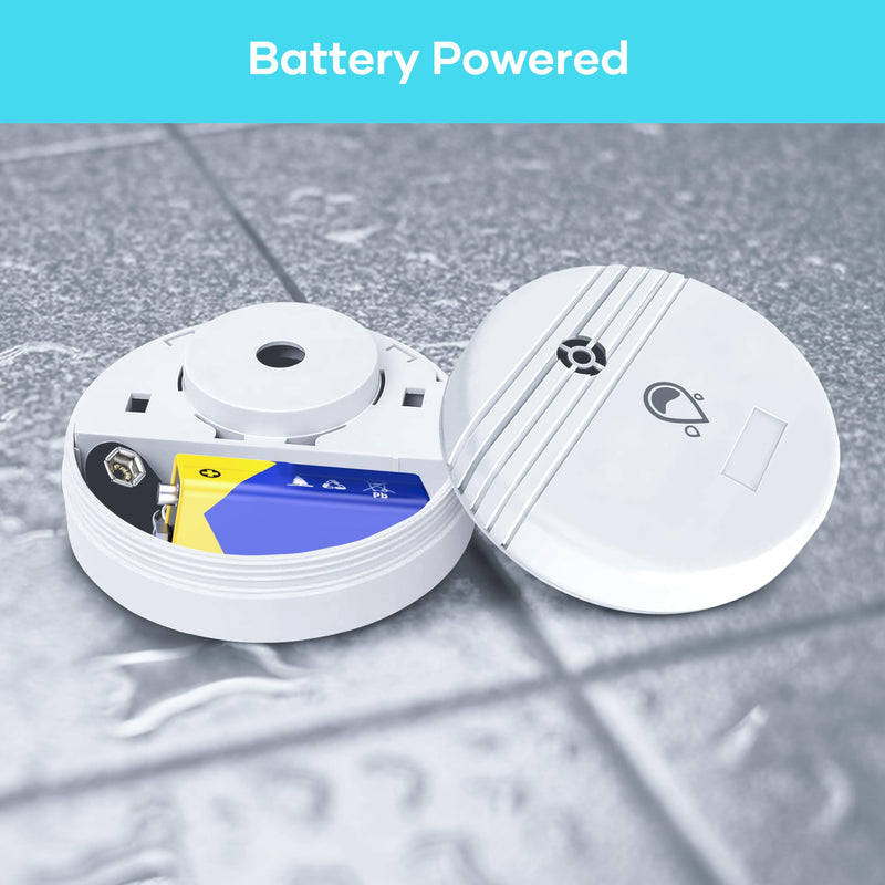 [Australia - AusPower] - Water Leak Detector 4 Packs, Lound Sound Sensor Alarm, Home Water Flooding Monitor Sink Overflow Monitoring Wet Moisture Alert Pipe Leakage Drip Detection Warning for Basement, Laundry, Bathroom 4pcs Water Leak Detector 