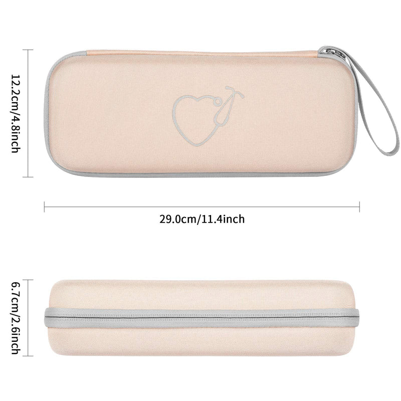 [Australia - AusPower] - Travel Case for 3M Littmann Classic III/Lightweight II S.E./ Cardiology IV Stethoscope & MDF Acoustica Stethoscope, Carrying Storage Bag Cover Organizer (Golden Pink) Golden Pink 