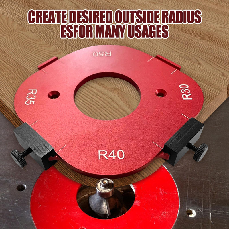 [Australia - AusPower] - Pack of 2 Radius Jig Router Stencils Corner, 4 in 1 Radius Quick Device for Woodworking R10 R15 R20 R25 R30 R35 R40 R50 Radius Routing Templates for Woodworking DIY Pack of 2 