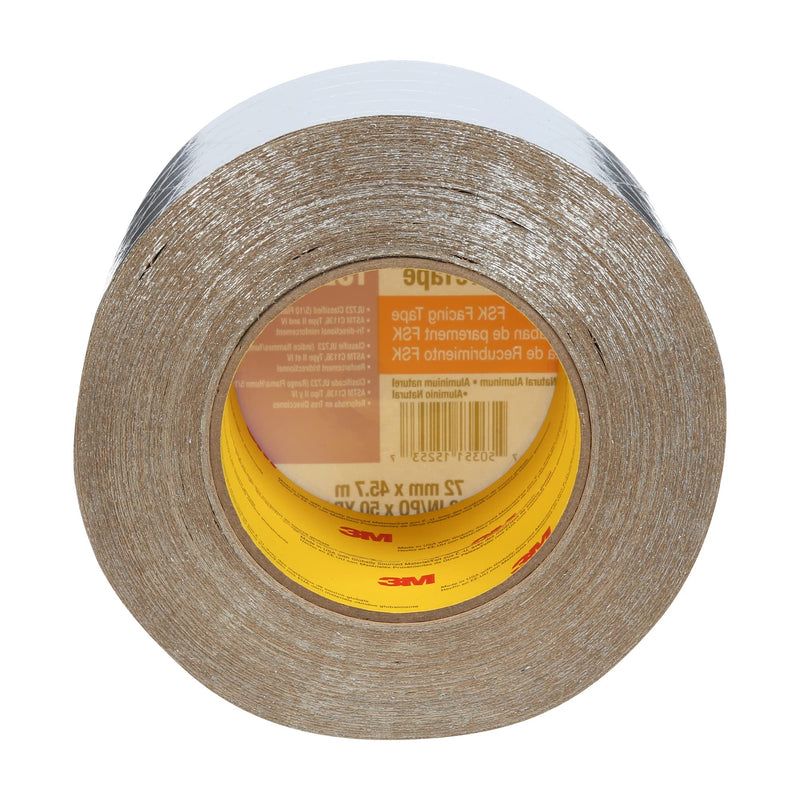 3M Venture Tape FSK Facing Tape 1525CW, Pressure Sensitive, Cold Weather Adhesion, Foil, Scrim, Kraft, UL723 Classified, 2.83 in x 50 Yd (Pack of 1)