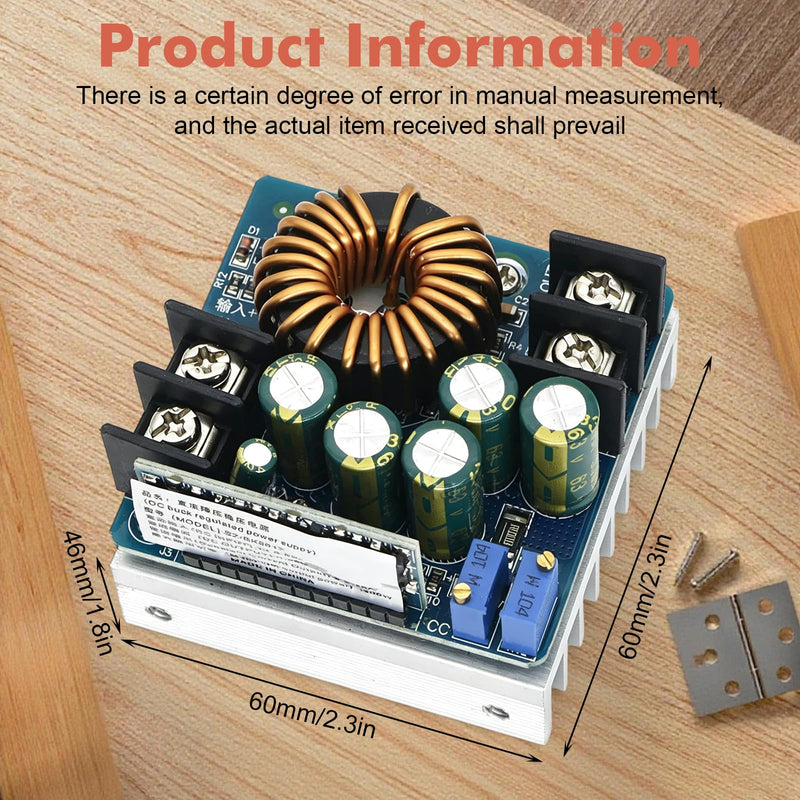 High Power Step Down Converter 400W: Operating and CC Display DC-DC Buck Converter, Voltage and Current Control Adjustable CV/CC Regulator, 0-45V Output Voltage, for Electronics