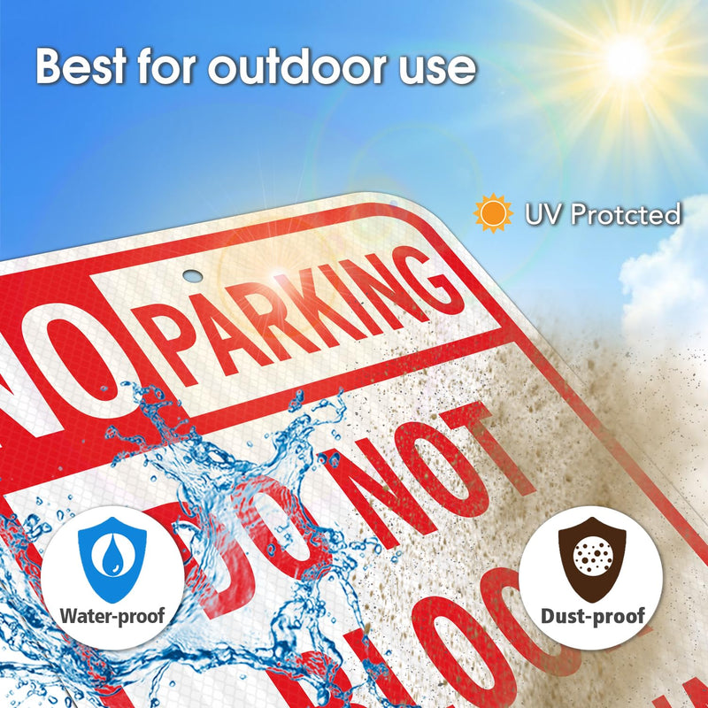 GicnKeuz Large Do Not Block Driveway Sign, 18x12 Inches No Parking Signs,Reflective Aluminum, Fade Resistant/Waterproof, Indoor or Outdoor Use (2-Pack) 18"×12" 2 PACK