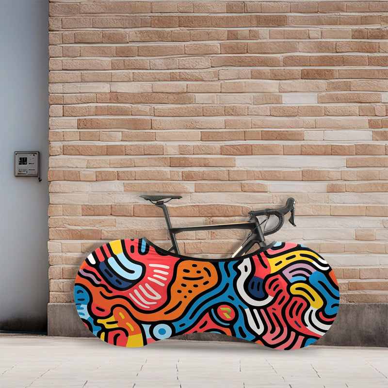 Bike Cover for Indoor Storage, High-Elastic Bicycle Cover Protective Bike Wheel Cover for Floors & Walls, Premium Bike Covers for Road & Mountain Bikes(Abstract) Abstract