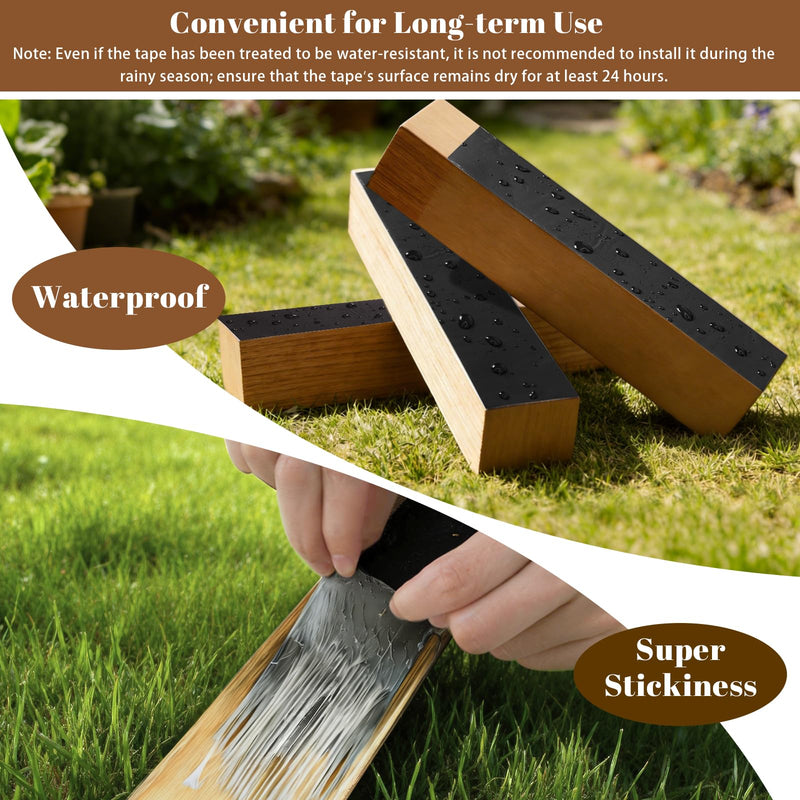 Joist Tape for Decking 2'' X 50'- 6 Rolls, Waterproof Butyl Deck Tapes 2 Inch, Weather Resistance, Anti-Corrosion, Self-Adhesive Flashing Decking Tape for Wood Joists Decks Beams 2" x 50'