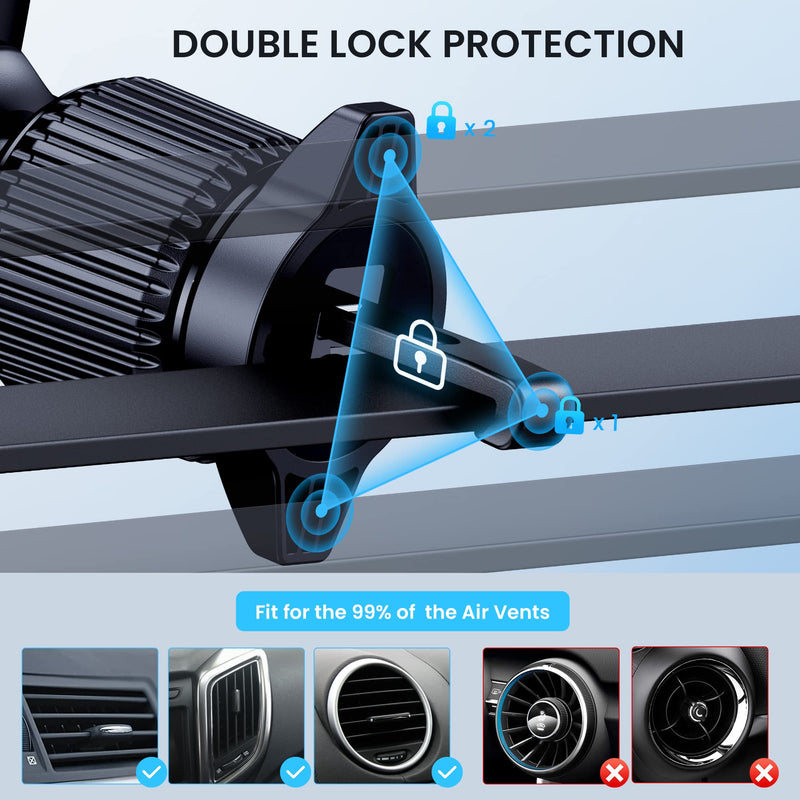 [Australia - AusPower] - Qifutan Car Phone Holder Mount Phone Mount for Car Windshield Dashboard Air Vent Universal Hands Free Automobile Cell Phone Holder Fit iPhone Black 