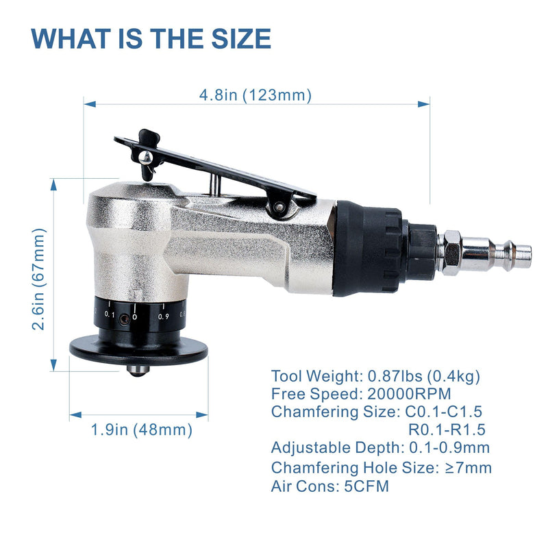 Air Pneumatic Chamfer Tool for Metal, Deburring and Beveling Tool, Mini Handheld Chamfering Machine for Steel Edge and Inner Holeg Mini Chamfering Tool