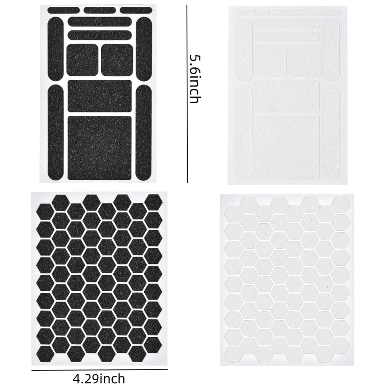 4 Pack Phone Grip Tape, Finger Grip Stickers Decal Clear Non Slip Kit Adhesive Traction for Cell Phone Cases Mouse Laptop Tablet Tools Black+Clear (4Pack)