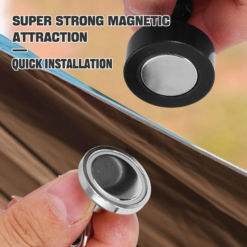 [Australia - AusPower] - Magnetic Hooks for Canopy, Magnet Clip Hanger with Carabiner for Camping, Heavy Duty Earth Magnets, Cruise Hanging, Multifunctional Tent Canopy, Suitable Tents Swivel Snap (Small) Small 