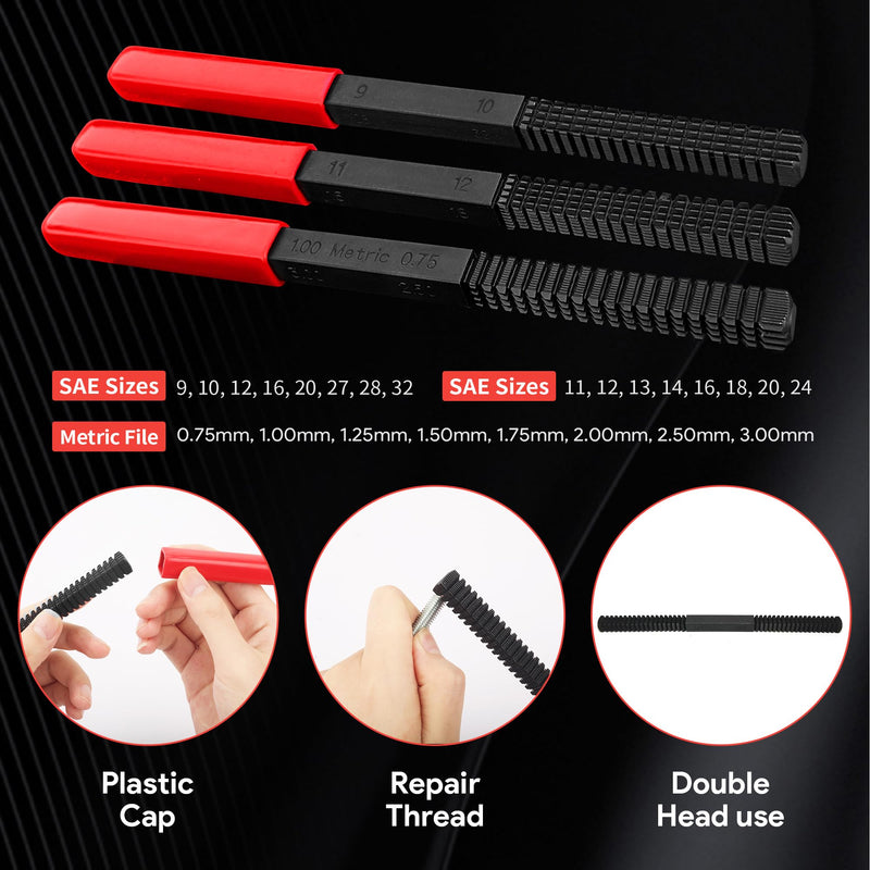 [Australia - AusPower] - 3Pcs Thread File Set, Thread Restorer File Set, Thread Repair File Set 
