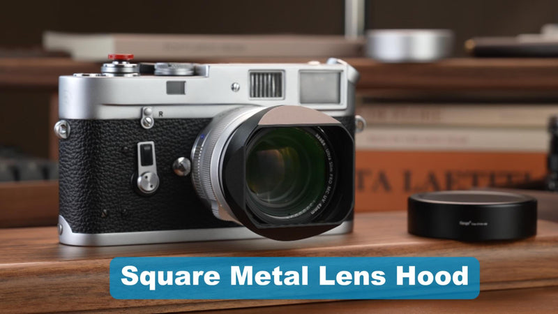 Hagoe Metal Square Lens Hood with Cap for Voigtlander Nokton 28mm F1.5 35mm F1.4 40mm F1.4 VM for Zeiss 2/50 Biogon T* 2/35 ZM Lenses, Bayonet,43mm UV Compatible Black Replaces LH-6