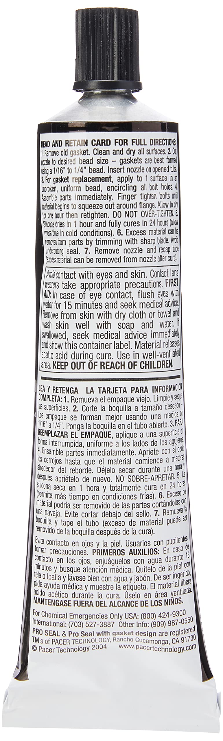 [Australia - AusPower] - PRO SEAL RTV Silicone Sealant,3 oz Tube,Black (80046) 