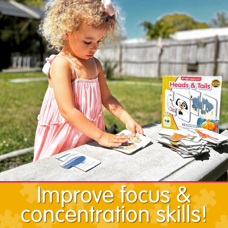 [Australia - AusPower] - The Learning Journey: My First Match It - Head and Tails - 15 Piece Self-Correcting Animal Matching Puzzles - Learning Toys for Toddlers 1-3 - Award Winning Toys Heads & Tails 