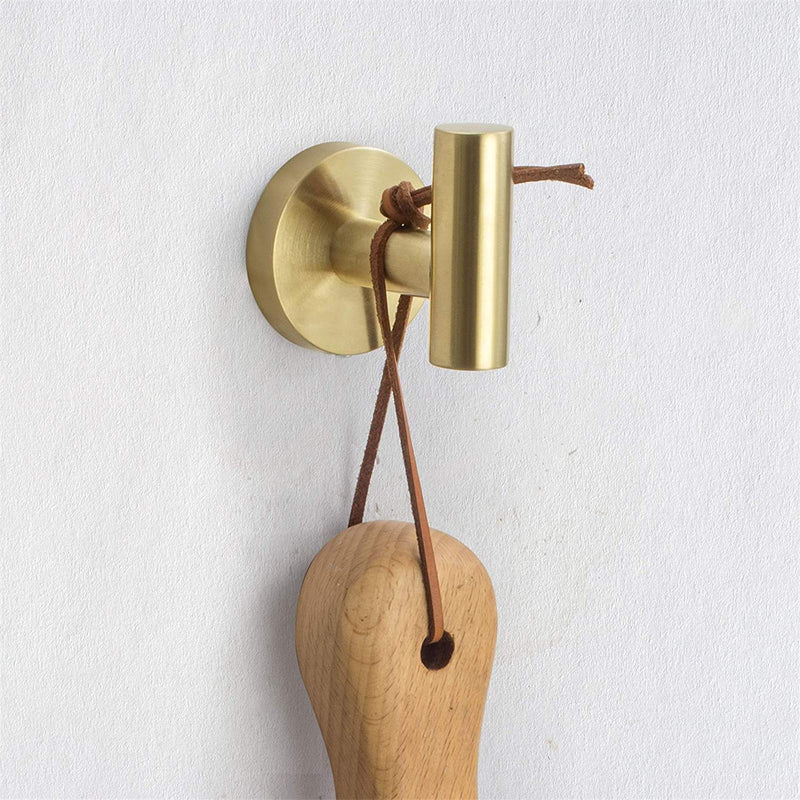 Nolimas Bathroom Towel Hooks SUS 304 Stainless Steel Coat Hook Round Clothes Towel Coat Robe Hook Cabinet Closet Door Sponges Holder for Bath Kitchen Garage Hotel,Wall Mounted,Brushed Gold,2Pack 2pcs Brushed Gold