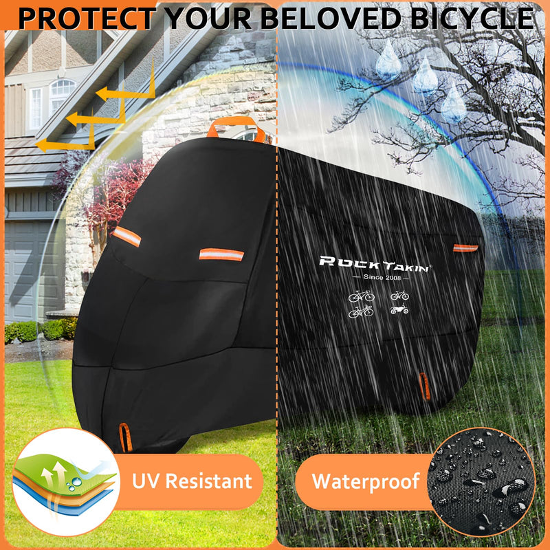 [Australia - AusPower] - Bike Cover for 1 Bike Outdoor Waterproof, 300D Oxford Heavy Duty Bicycle Cover Rain Dust UV Wind Proof Bike Tarp with Reflective Strips Storage Bag for Mountain Road Electric Bike S-1Bike 