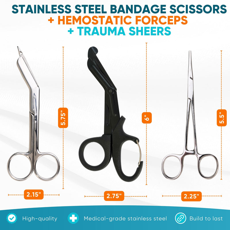 [Australia - AusPower] - Complete Nursing School Bundle: Clinical Supply Kit Including Stethoscope Case, Trauma Shears, Bandage Scissors, Penlight, Mini Sharpie, and More - Perfect Gift for Student Nurses and RN Graduation 