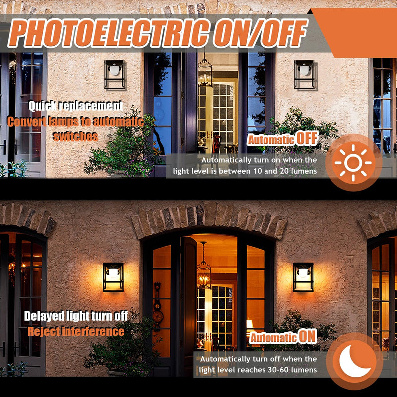 [Australia - AusPower] - 2 Pack 120VAC 50/60 Hz Photocell Sensor for Outdoor Lights IP54 Dusk to Dawn Sensor for Outdoor Lighting Photoelectric Switch with Automatic Illumination Detection Circuit 