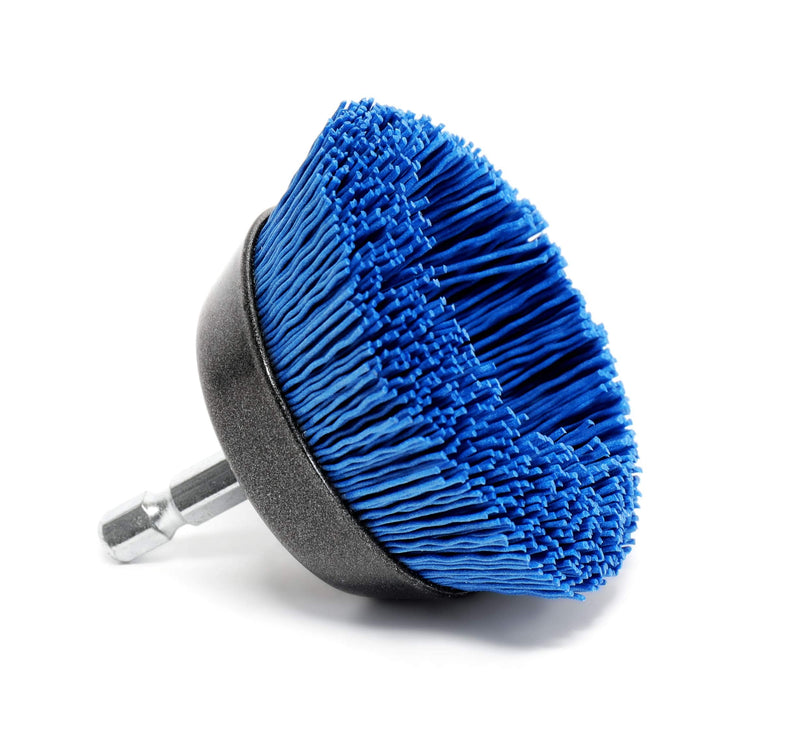 S&R Cup Brush Nylon Fine-Grained Diameter 65 mm Hexagonal Shaft 1/4 Inch (6.35 mm) | Brush for drill, wire brush with fine-grained nylon wire, cup brush nylon brush for grinding, removal work