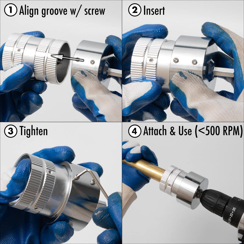 [Australia - AusPower] - Deburring Tool for Copper Pipe, PVC Tubing, 1/4 to 1-5/8" All-metal Inner Outer Pipe Reamer with Adaptor for Drills, Copper Pipe Cleaner, Tube Chamfering Plumber Tool 