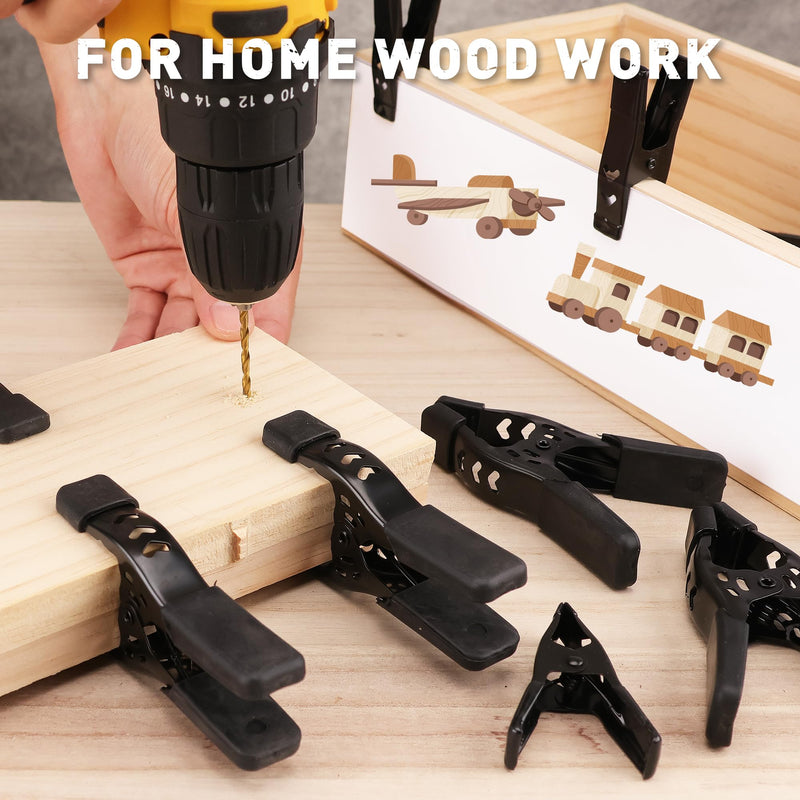 [Australia - AusPower] - Clips for Hanging Backdrop Spring Clamps - 24-Piece Metal Clips 18× 2.5" & 6× 4" Clamps for Woodworking, Backdrop Stand, Pool Cover, Crafts 