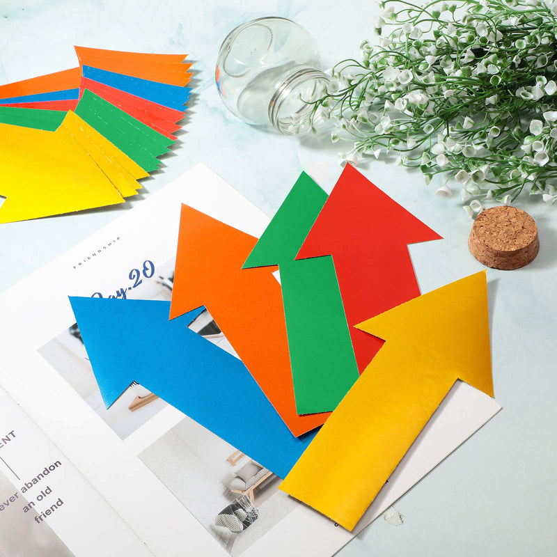 [Australia - AusPower] - 40 Pieces 8 Inch Arrow Sticker,Removable Adhesive Directional Sign Floor Decal Waterproof Arrow Marking Safe Road Instructions Sticker(Dark Blue, Green, Red, Orange, Yellow) Dark Blue, Green, Red, Orange, Yellow 