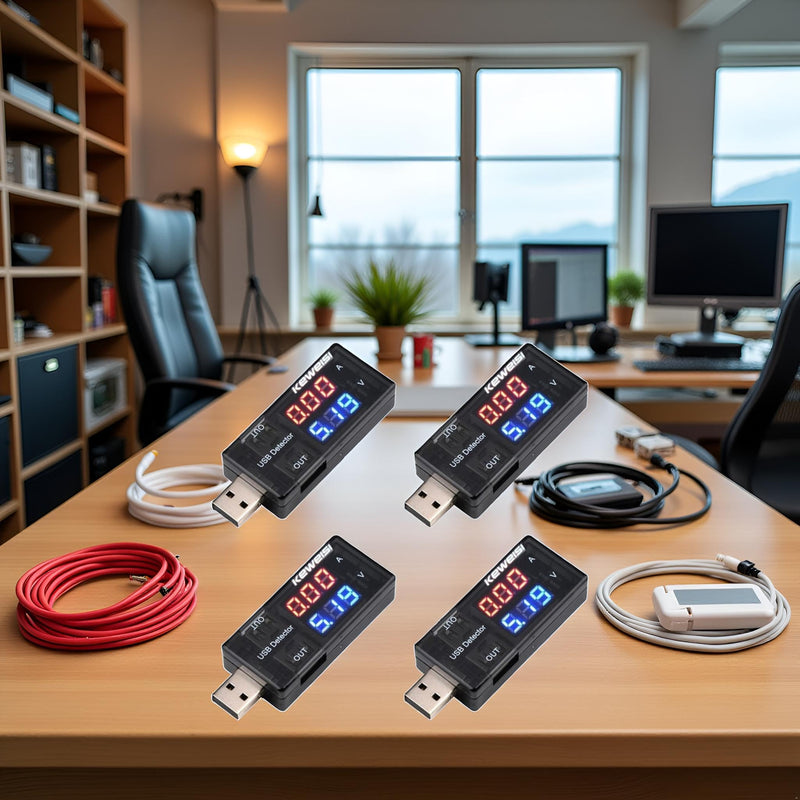 [Australia - AusPower] - 4PCS USB Power Meter, USB Current Meter, 3-9V 0-5A Voltage Tester Multimeter, LCD Digital Multimeter Current Tester Voltage Detector, USB Tester DC LED Display Tools and Home Improvement Electrical 