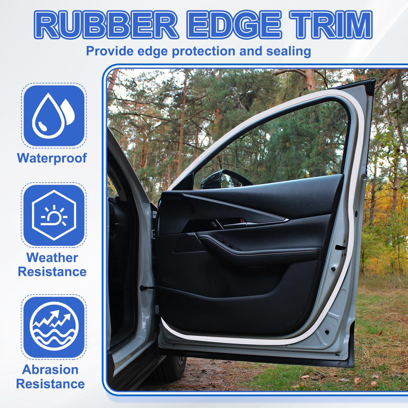 YOKIVE Clear Rubber U Channel Edge Trim, Silicone Door Seal Strip 1/4" Slot Fit for 7/32"-9/32" Edge | Metal Edge Guard Protector Great for Plywood, Glass, Sheet Metal (10-Feet) 1/4 Inch