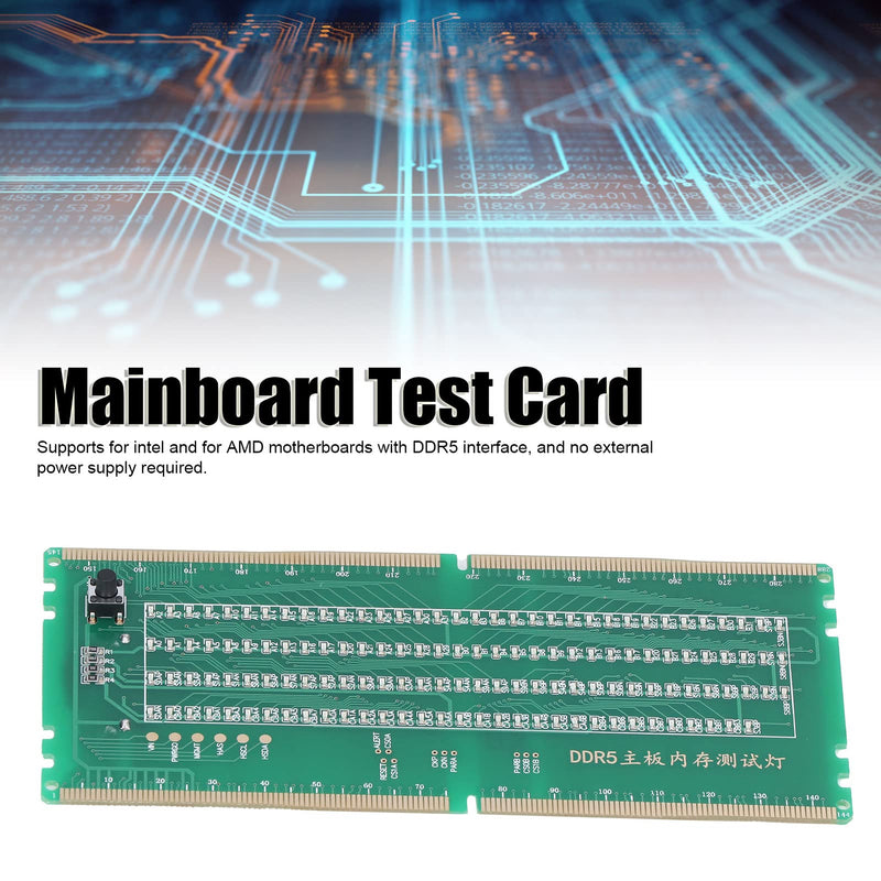 [Australia - AusPower] - DDR5 Desktop Mainboard Test Card, Memory Slot Tester Board with LED Light for Maintenance for Repairing Motherboard Failures 