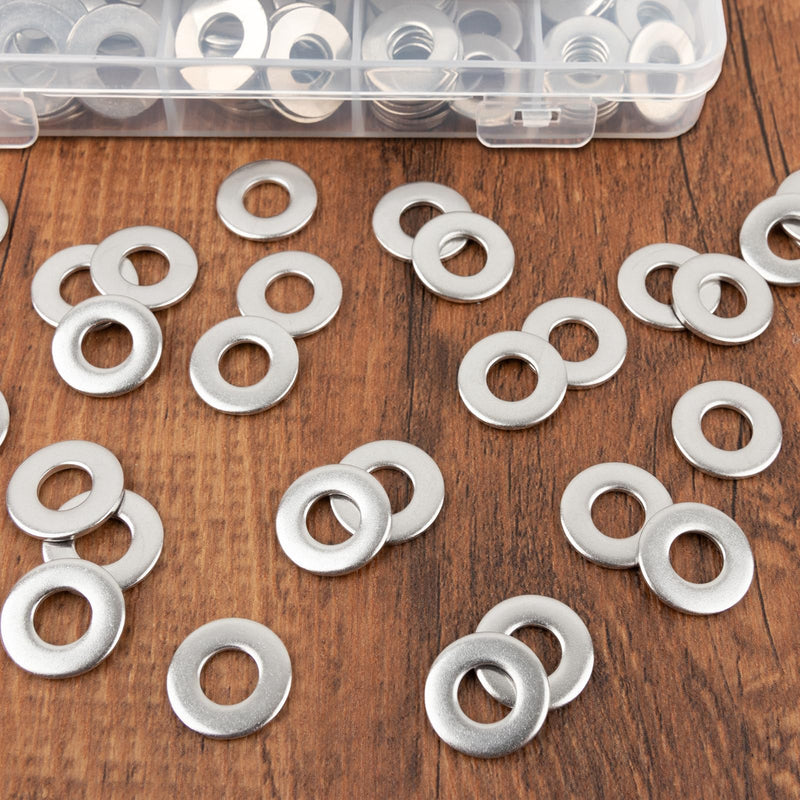 [Australia - AusPower] - KURUI 1/4" stainless steel Flat washers, (180 Pcs) Metal Washers for Screws Bolts, 5/8" OD 18-8 (304) Washer for Various Home, Factories, Outdoor Projects - SAE 1/4*5/8-180Pcs 