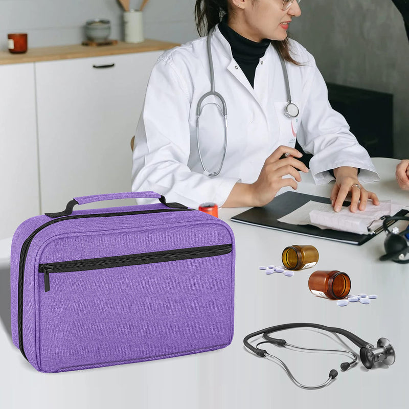 [Australia - AusPower] - Damero Carrying Case for 2 Stethoscopes, Portable Stethoscope Case Compatible with 3M Littmann/ADC/Omron Stethoscope, BP Cuffs and Other Accessories, Purple 