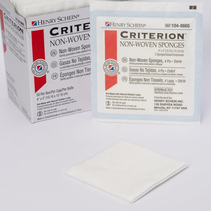 [Australia - AusPower] - Criterion 4x4 Non-Woven Sponge- Rayon/Polyester Blend, 4-Ply, Sterile- 50/PK 50 Count (Pack of 1) 