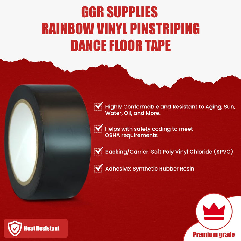 GGR Supplies T.R.U. CVT-536 Clear Vinyl Pinstriping Dance Floor Tape: 3 in. Wide x 36 yds. Several Colors 3 in. x 36 yds.