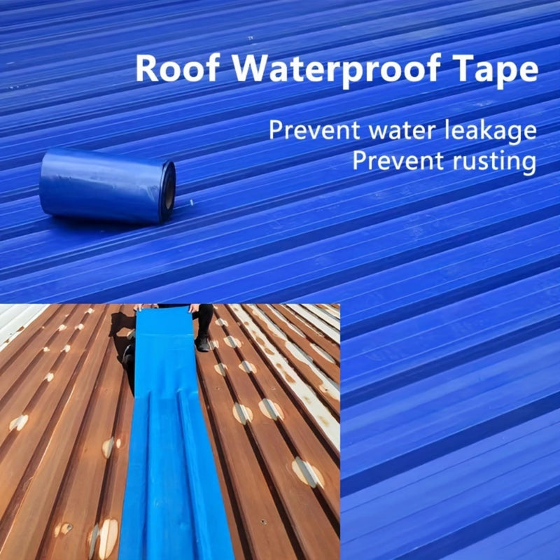 Waterproof Sealant Tape Self Adhesive Rubberized Asphalt Tape for RV Roof Metal Roof Corrugated Roof Leak Repair UV Resistant Heavy Duty Waterproofing Membrane(Blue, 7.874in*196.85in) Blue