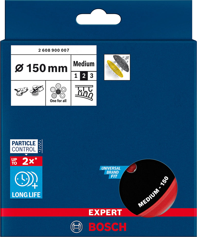 [Australia - AusPower] - Bosch 1 x Expert Multihole (Multi-Hole) Universal Support Plate, 150 mm (Diameter 150 mm, Professional Accessories Random Orbital Sander) 2-Ø 150 mm Diameter: 150 mm 