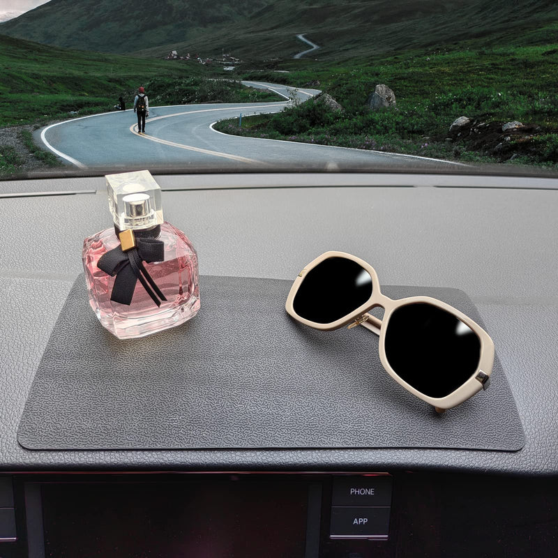 [Australia - AusPower] - Car Dashboard Anti-Slip Rubber Pad, Multifunctional 10.6 x 5.9 Universal Non-Slip Car Magic Dashboard Gel Latex Pad for Cell Phones, Sunglasses, Keys, Coins and More Use (Black/Car Texture) wenlu 