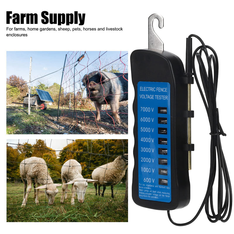 [Australia - AusPower] - Voltage Meter, Multi Light, Electric Fence Tester, Voltage Detection Portable, for Agricultural Supply Fencing, ABS, 7000V 