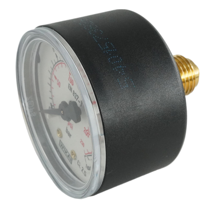 [Australia - AusPower] - Fittingstore - Horizontal Pressure Gauge Diameter 40, 50, 63 mm Compressed Air Pressure Gauge, Class 2.5, Also for Vacuum (Range 0-16 Bar, Diameter: 50 mm) An­zei­gebe­reich: 0 - 16 bar 