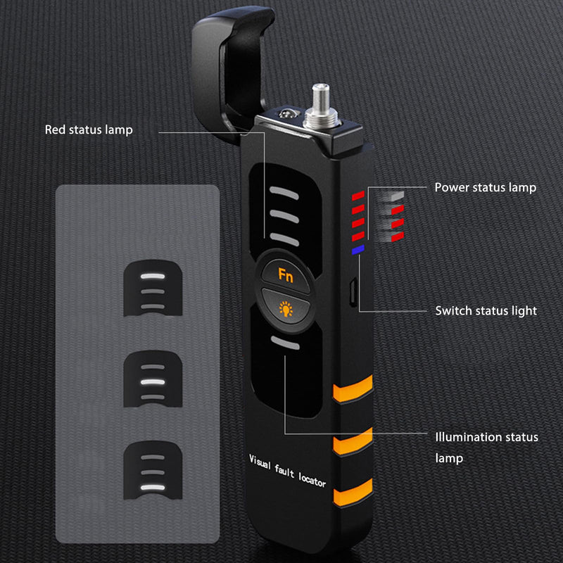Fibre Optic Cable Visual Fault Locator 15 KM, 2.5 mm FC SC ST Universal Interface, Laser Pointer VFL Tester FTTH Fibre Tester for Testing Fibre Network Cables